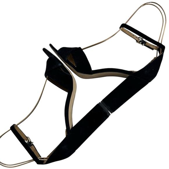 Sam Edelman Yancy Suede Ankle Strap Peep Toe Block Heel Sandals Black Womens 8.5 - Picture 11 of 16